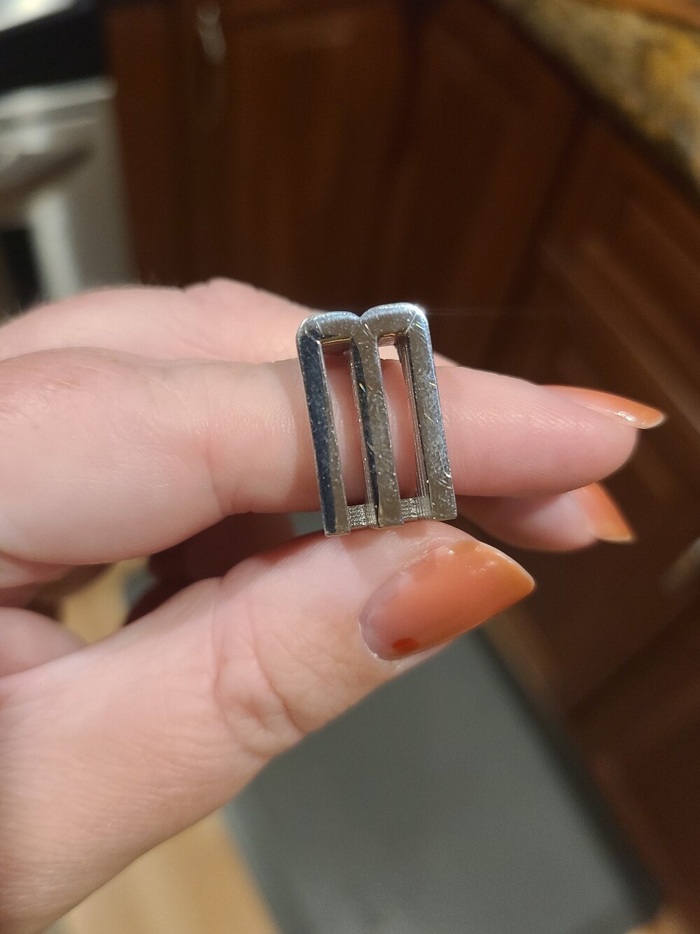 Sterling Silver Ribbed Initial Ring M